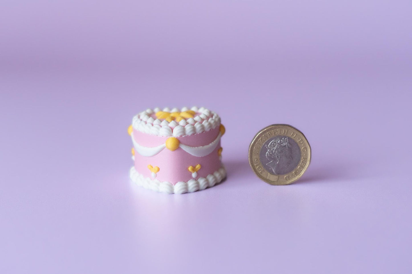 Heart Shaped Bow Topped Birthday Cake Fidget Clicker with Wrist Strap or Keychain