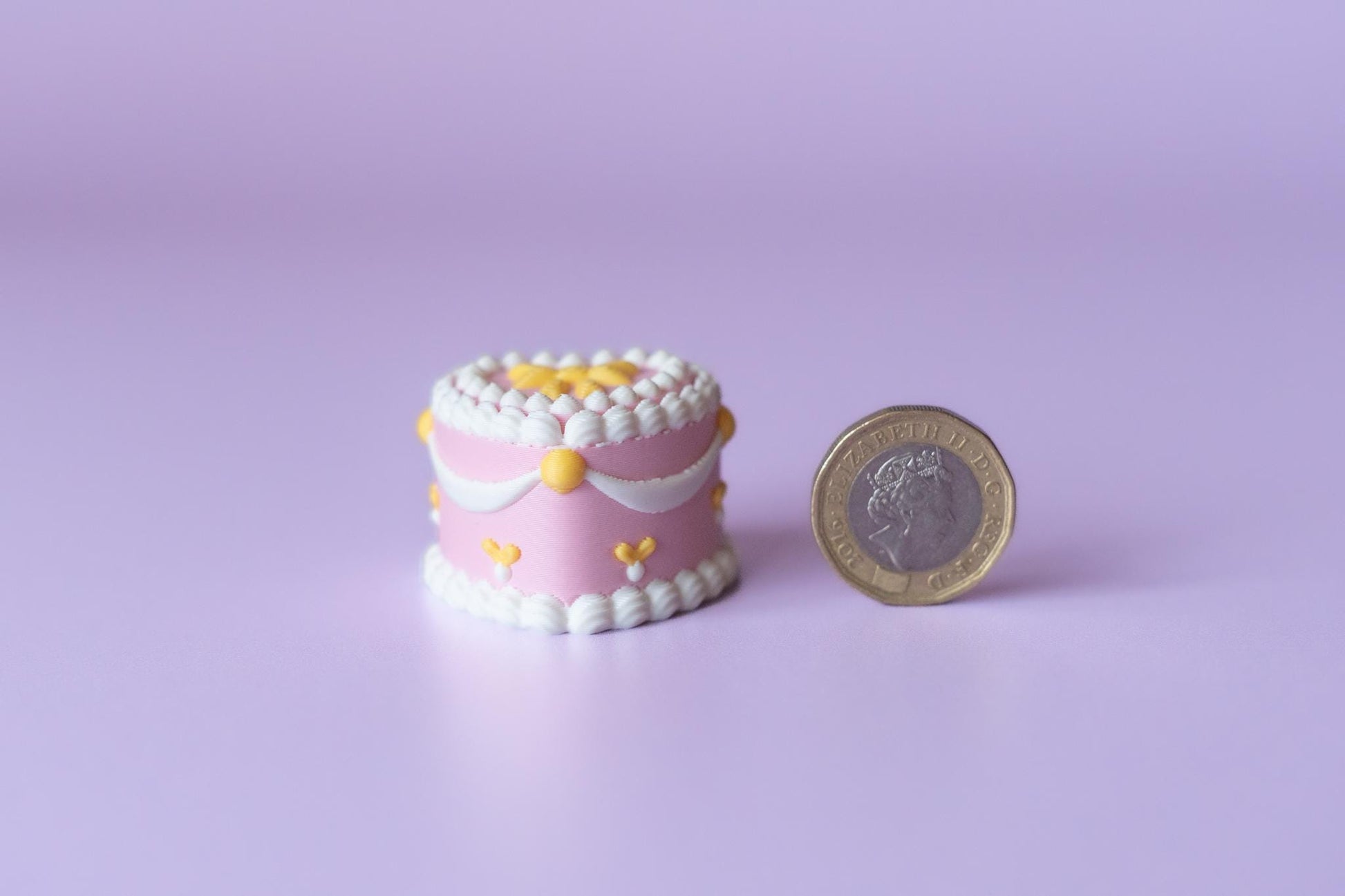 Heart Shaped Bow Topped Birthday Cake Fidget Clicker with Wrist Strap or Keychain