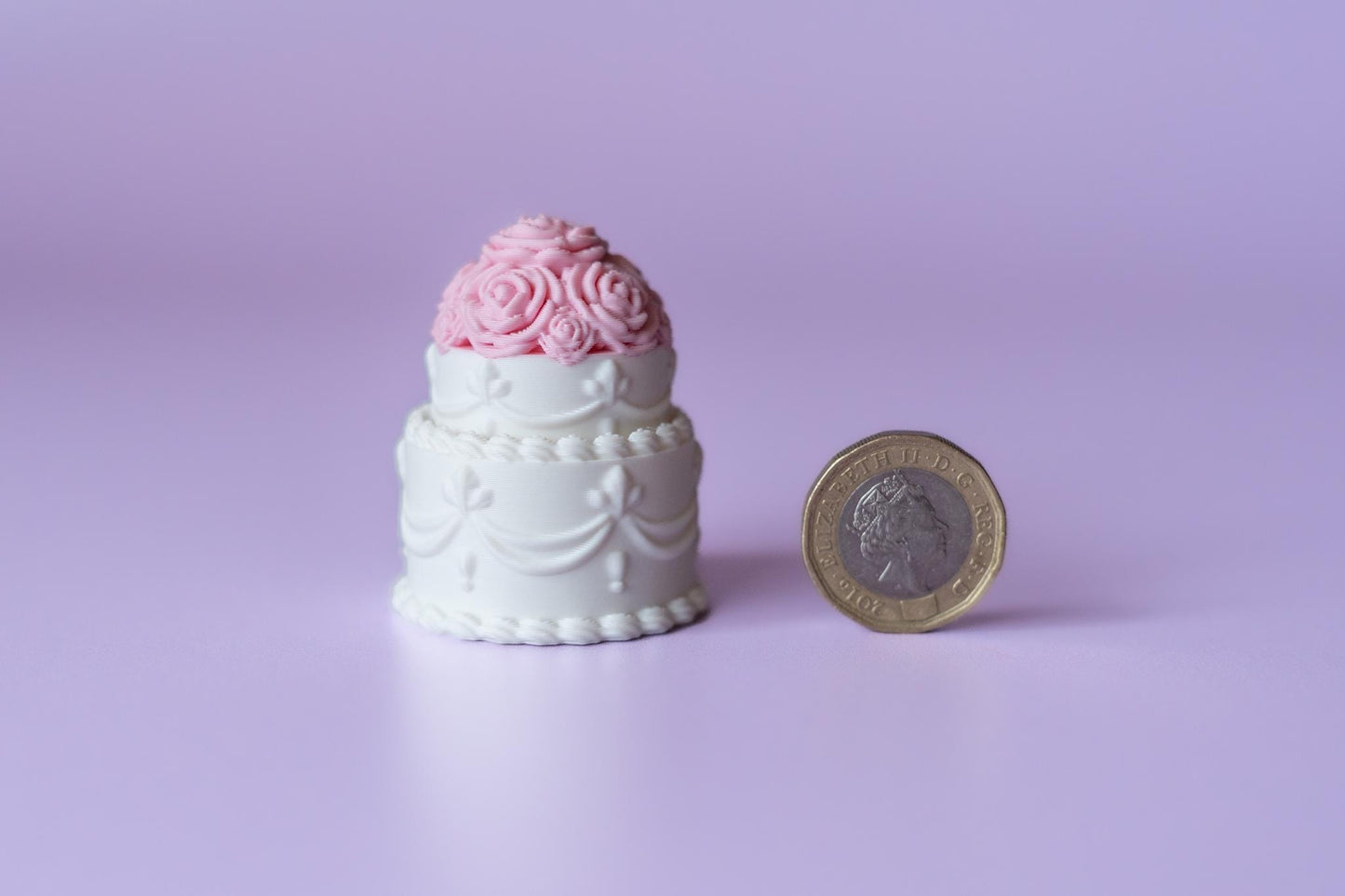 Rose Topped Wedding Cake Fidget Clicker with Wrist Strap or Keychain