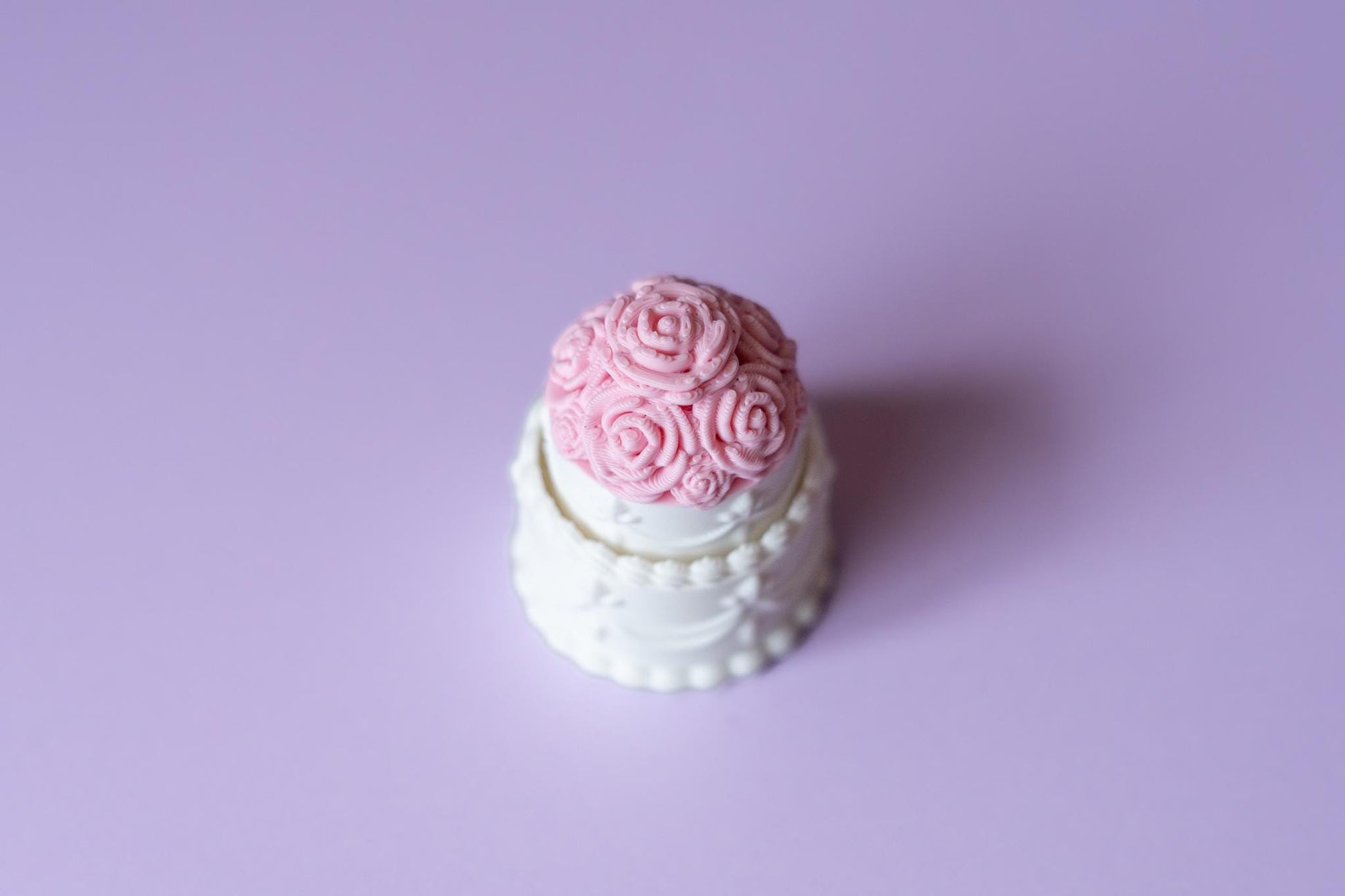 Rose Topped Wedding Cake Fidget Clicker with Wrist Strap or Keychain
