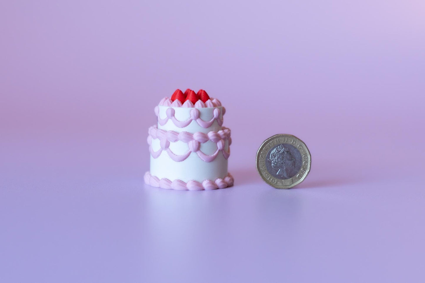 Strawberry Birthday Cake Fidget Clicker with Wrist Strap or Keychain