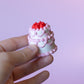 Strawberry Birthday Cake Fidget Clicker with Wrist Strap or Keychain