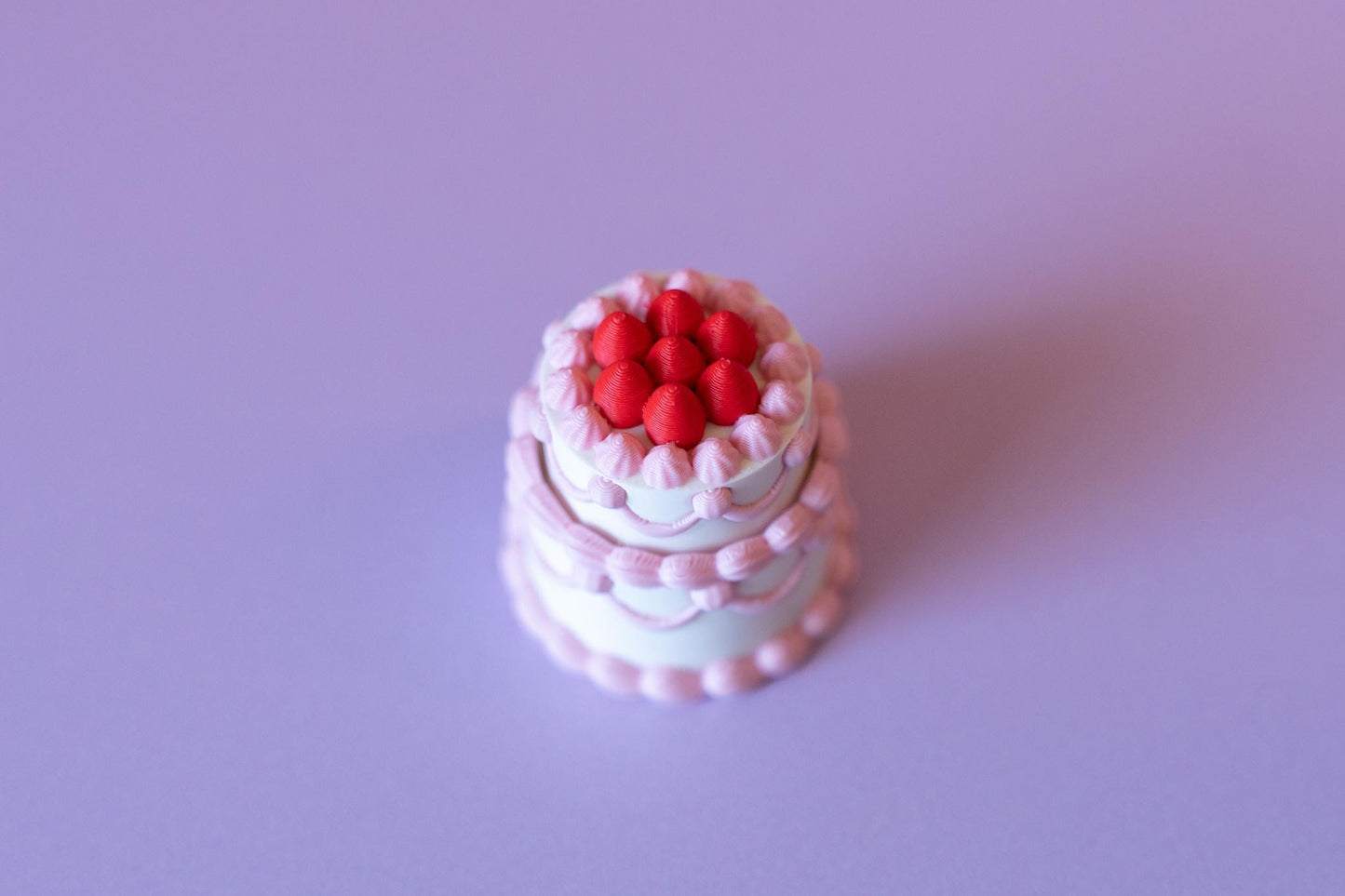 Strawberry Birthday Cake Fidget Clicker with Wrist Strap or Keychain