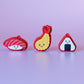Happy Sushi Fidget Clickers with Wrist Strap or Keychain