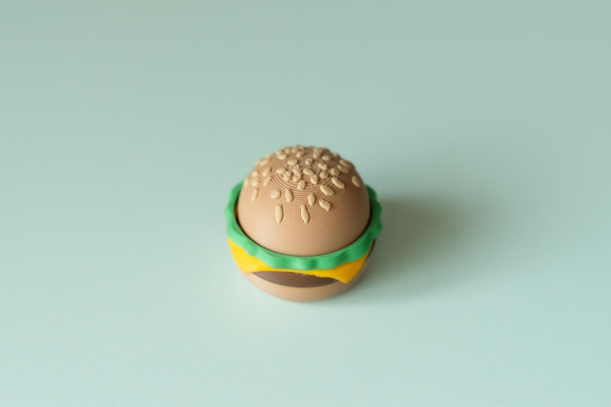 Burger Fidget Clicker with Spinning Top with Wrist Strap or Keychain