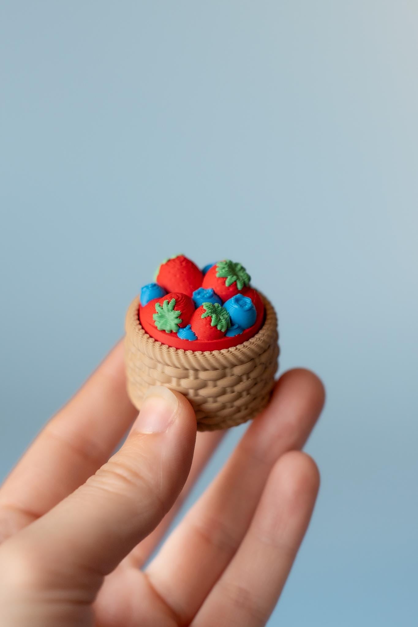 Basket of Berries Fidget Clicker with Wrist Strap or Keychain