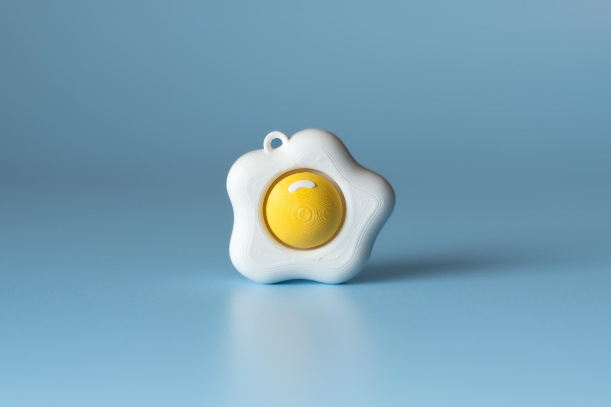 Fried Egg Fidget Clicker with Wrist Strap or Keychain