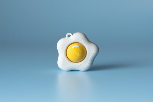 Fried Egg Fidget Clicker with Wrist Strap or Keychain
