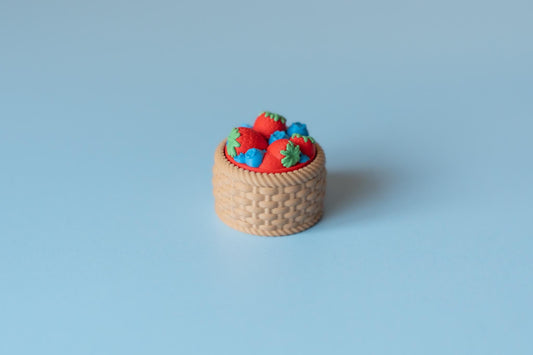 Basket of Berries Fidget Clicker with Wrist Strap or Keychain