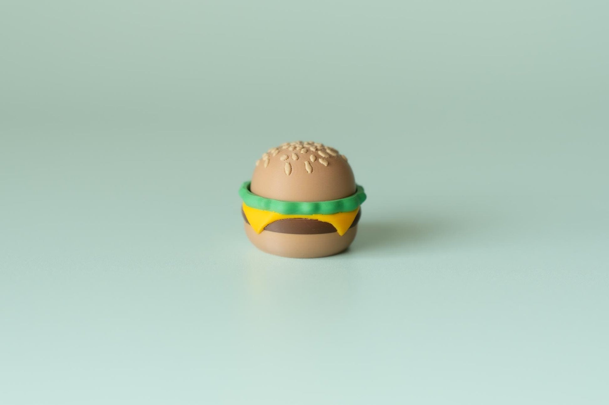 Burger Fidget Clicker with Spinning Top with Wrist Strap or Keychain