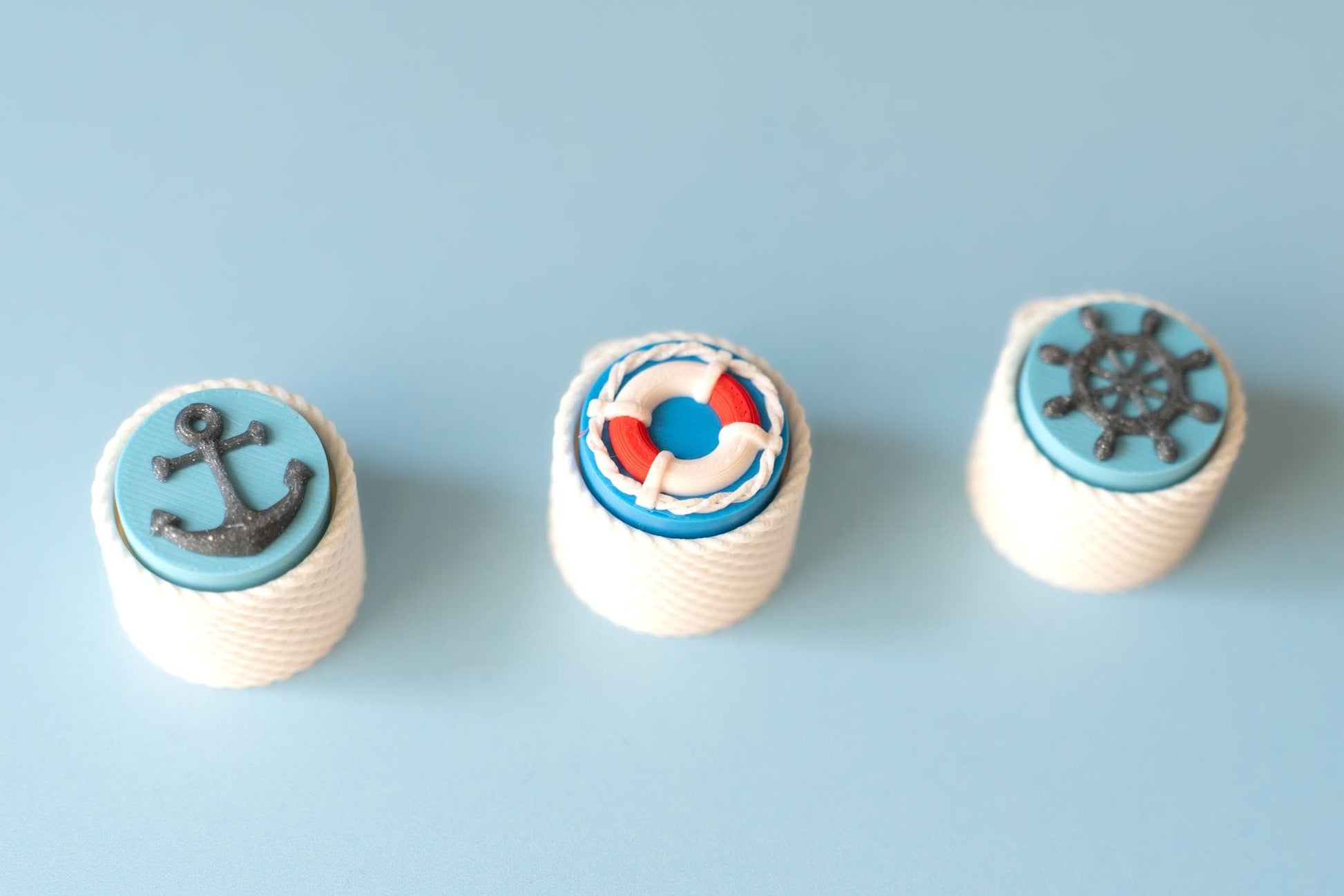 Nautical Themed Fidget Clickers with Wrist Strap or Keychain