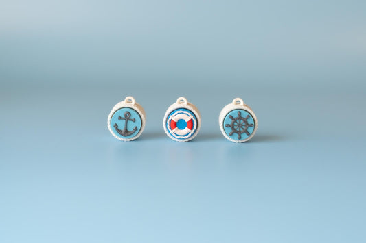 Nautical Themed Fidget Clickers with Wrist Strap or Keychain