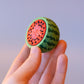 Watermelon with Textured Seeds Fidget Clicker with Wrist Strap or Keychain