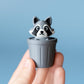 Raccoon in Trash Can Fidget Clicker with Wrist Strap or Keychain