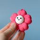 Chunky Happy Flower Fidget Clickers with Wrist Strap or Keychain