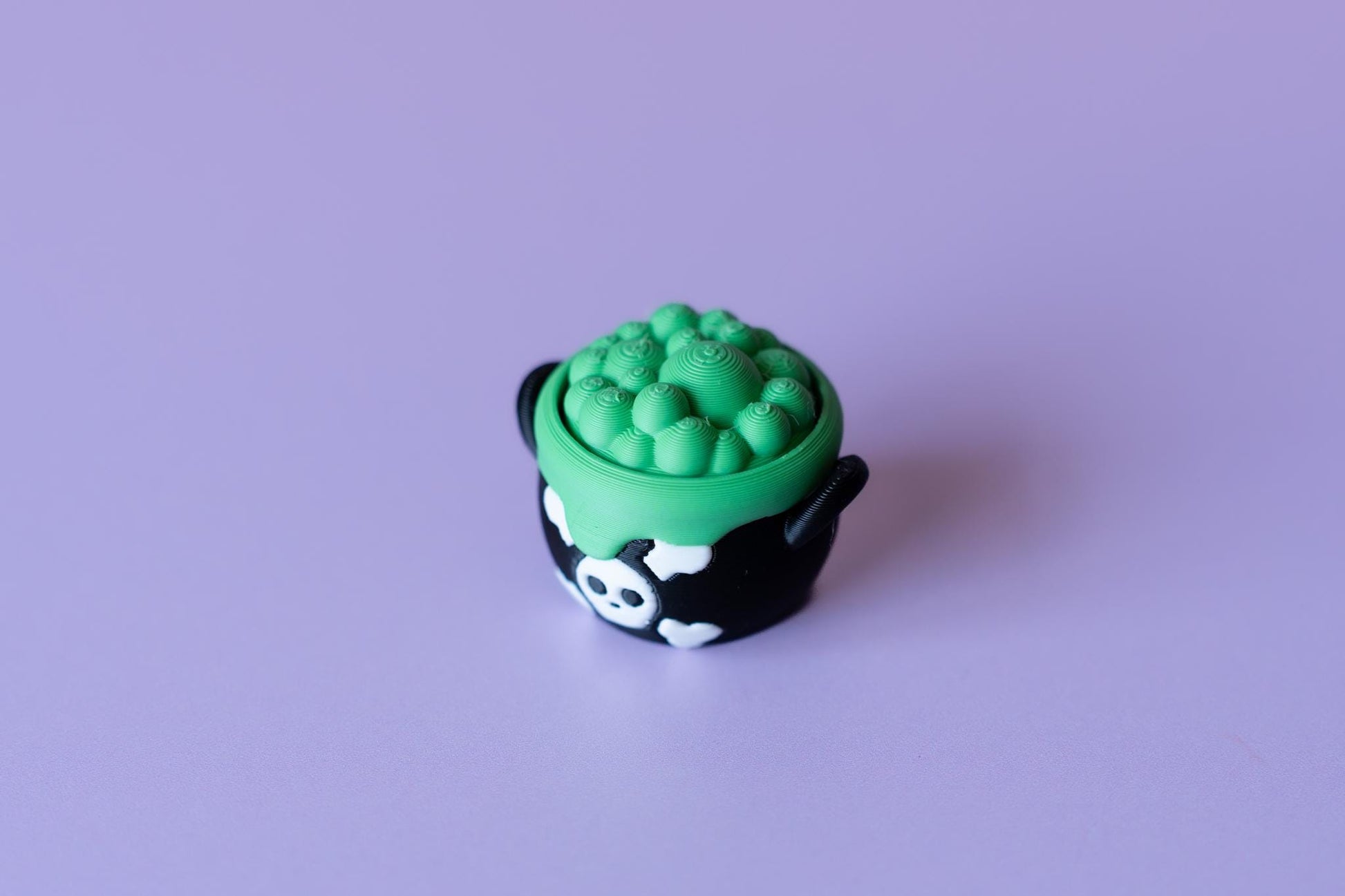 Witches Bubbling Cauldron Spooky Halloween Fidget Clicker with Wrist Strap or Keychain