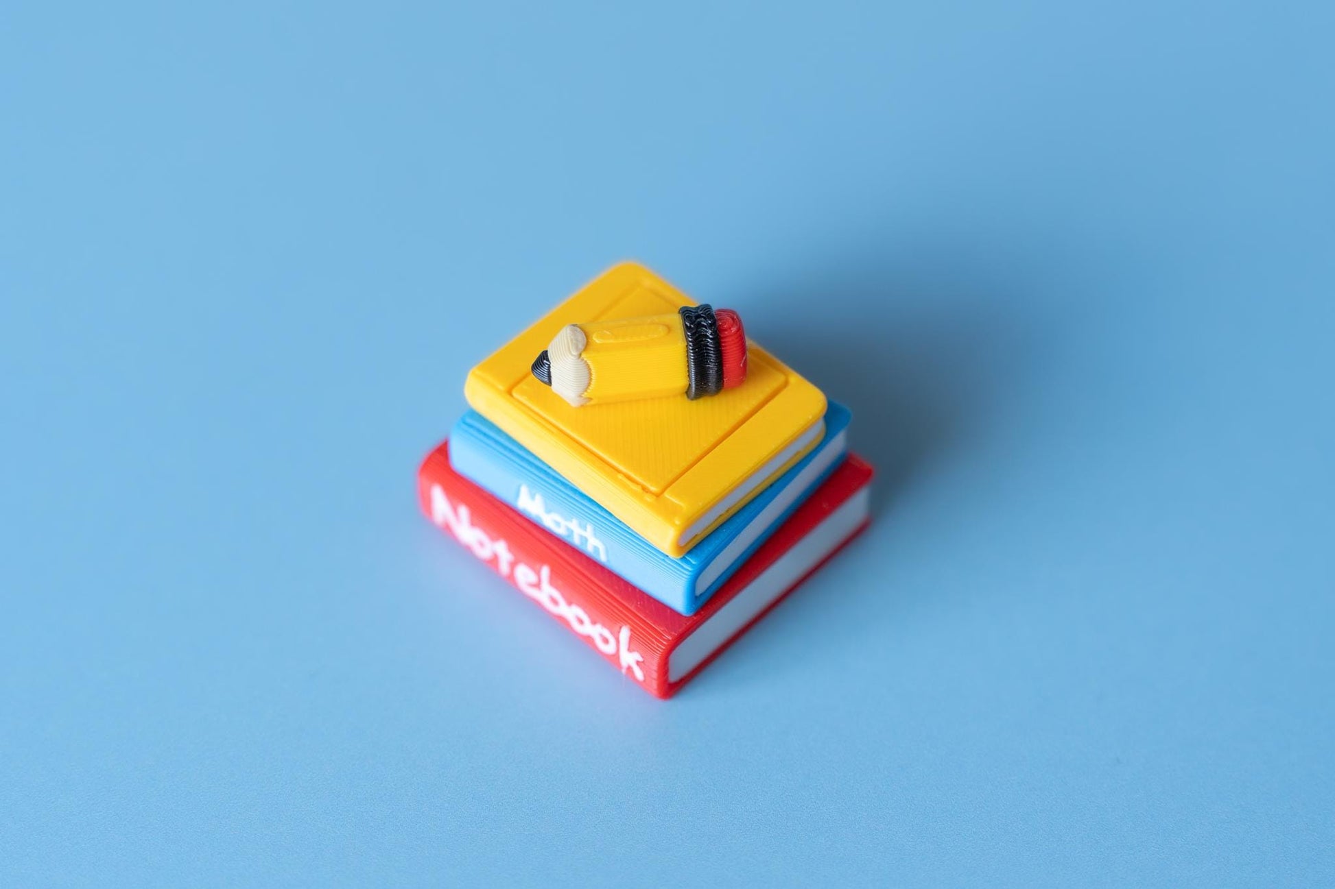 Stack of Books with Pencil Back to School Fidget Clicker with Wrist Strap or Keychain