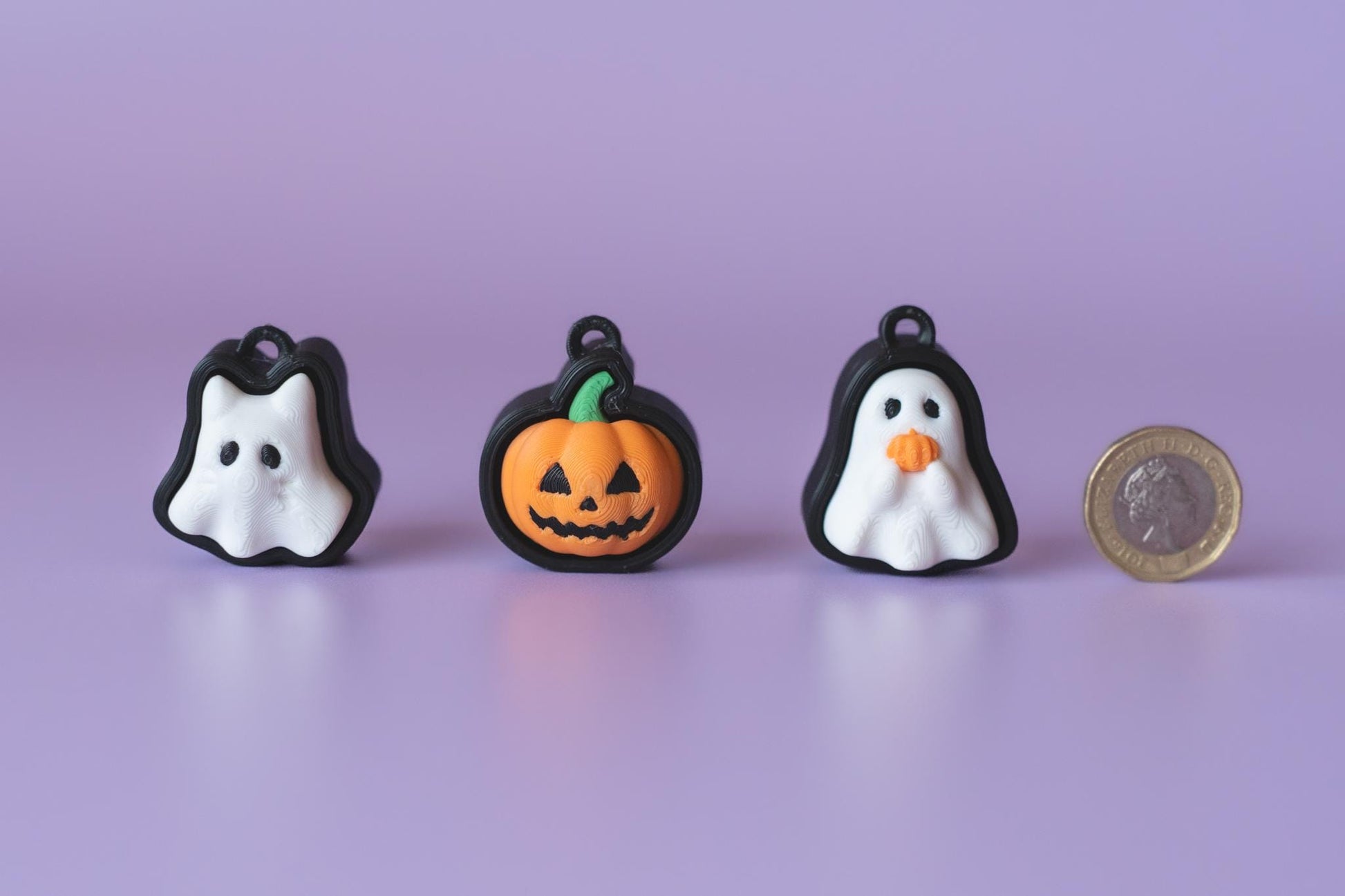 Spooky Ghosts & Pumpkin Halloween Fidget Clickers with Wrist Strap or Keychain