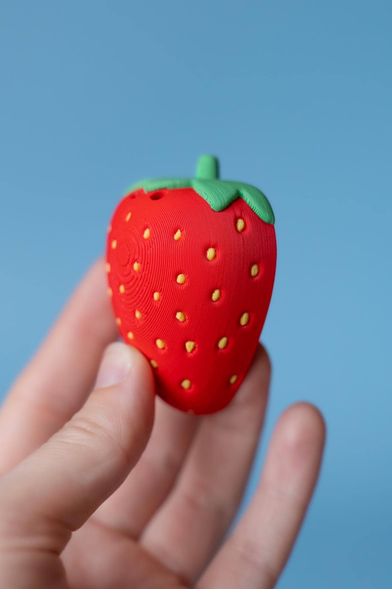 Strawberry Slice Fidget Clicker with Wrist Strap or Keychain