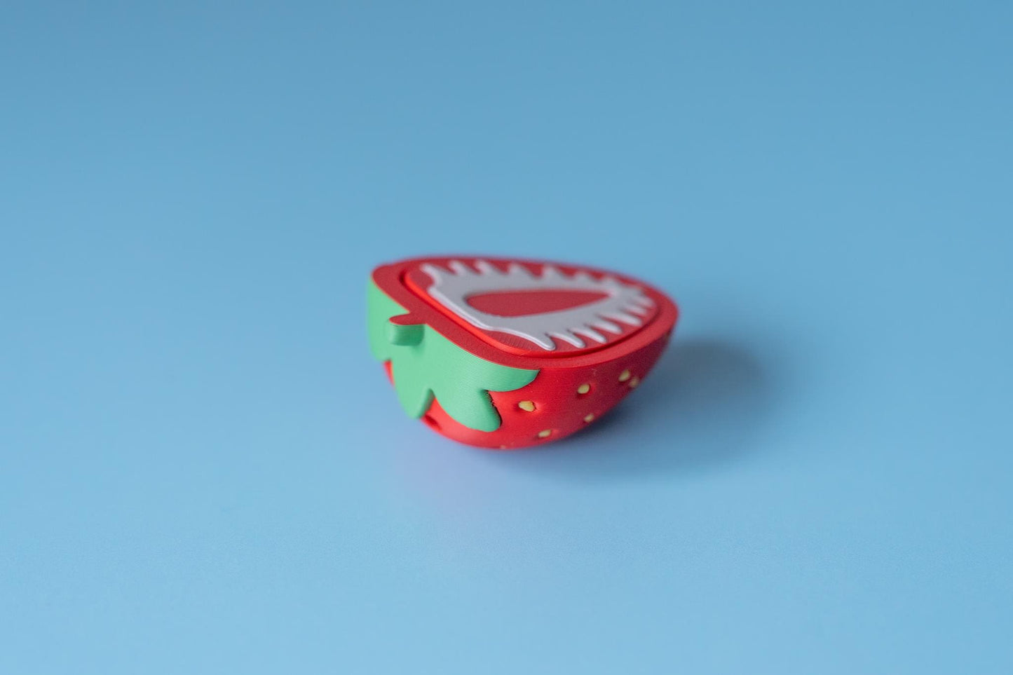 Strawberry Slice Fidget Clicker with Wrist Strap or Keychain