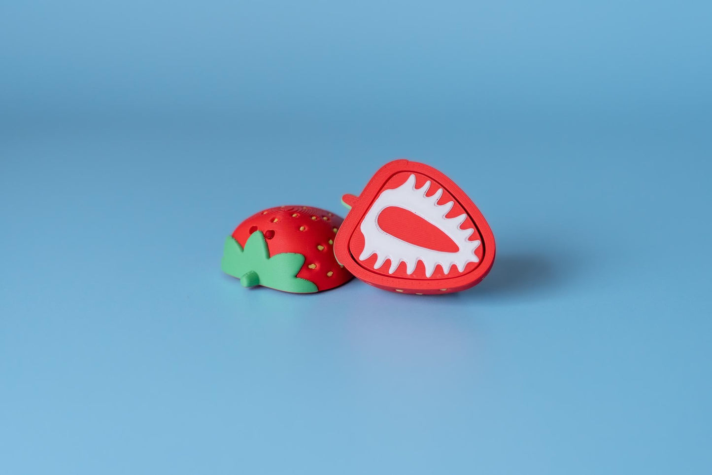 Strawberry Slice Fidget Clicker with Wrist Strap or Keychain