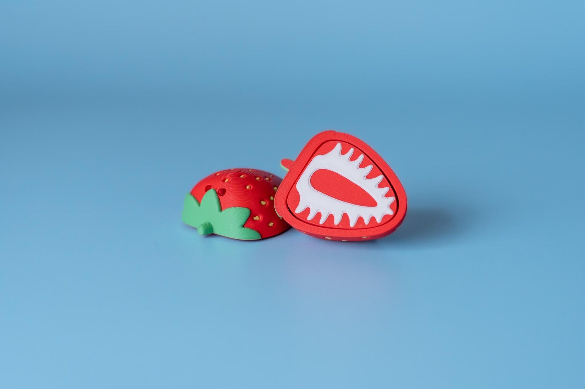 Strawberry Slice Fidget Clicker with Wrist Strap or Keychain