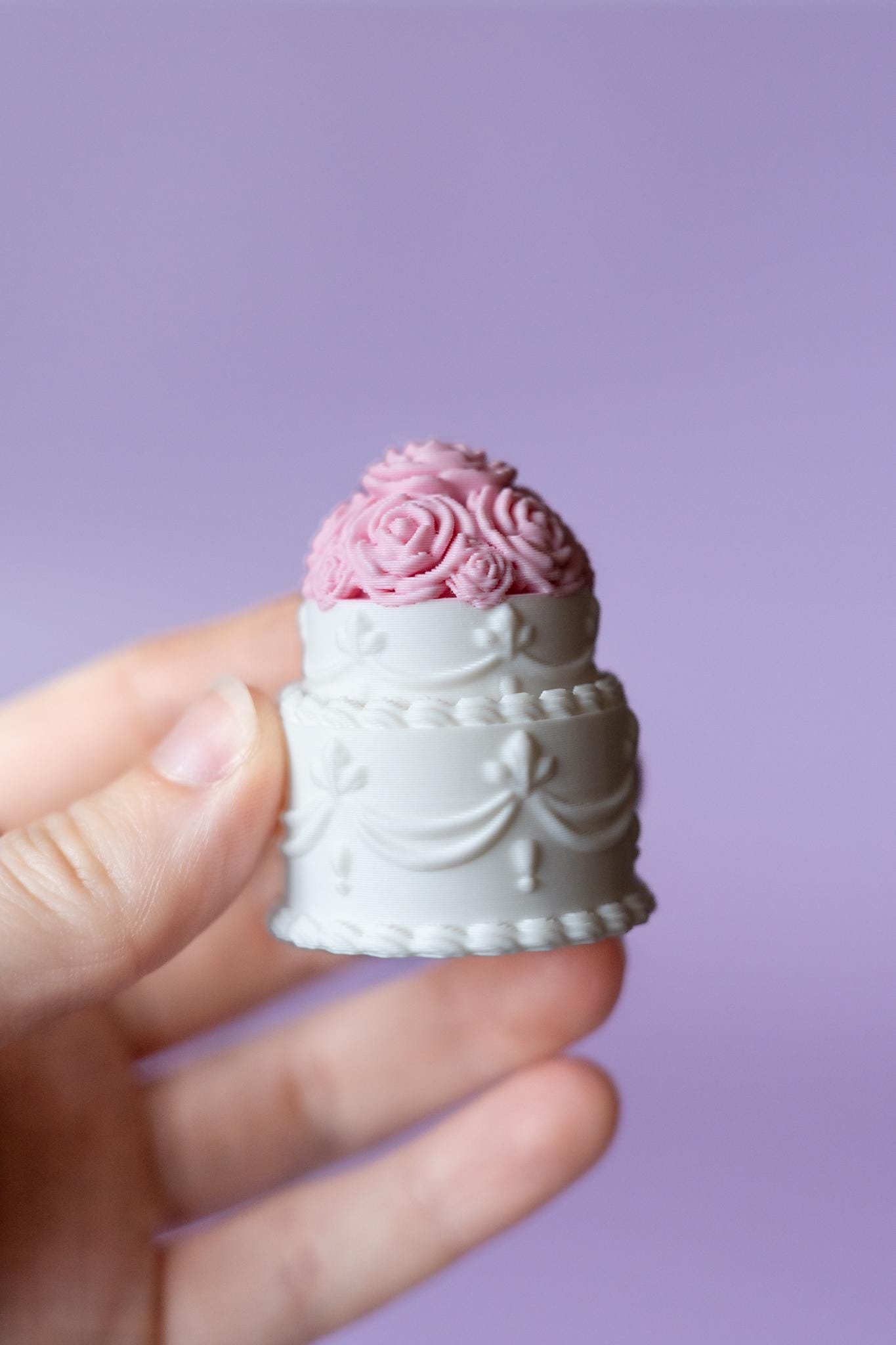 Rose Topped Wedding Cake Fidget Clicker with Wrist Strap or Keychain