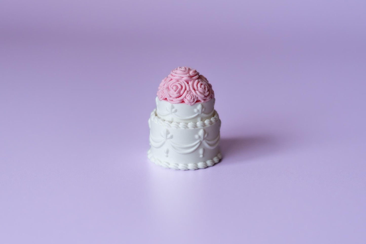 Rose Topped Wedding Cake Fidget Clicker with Wrist Strap or Keychain