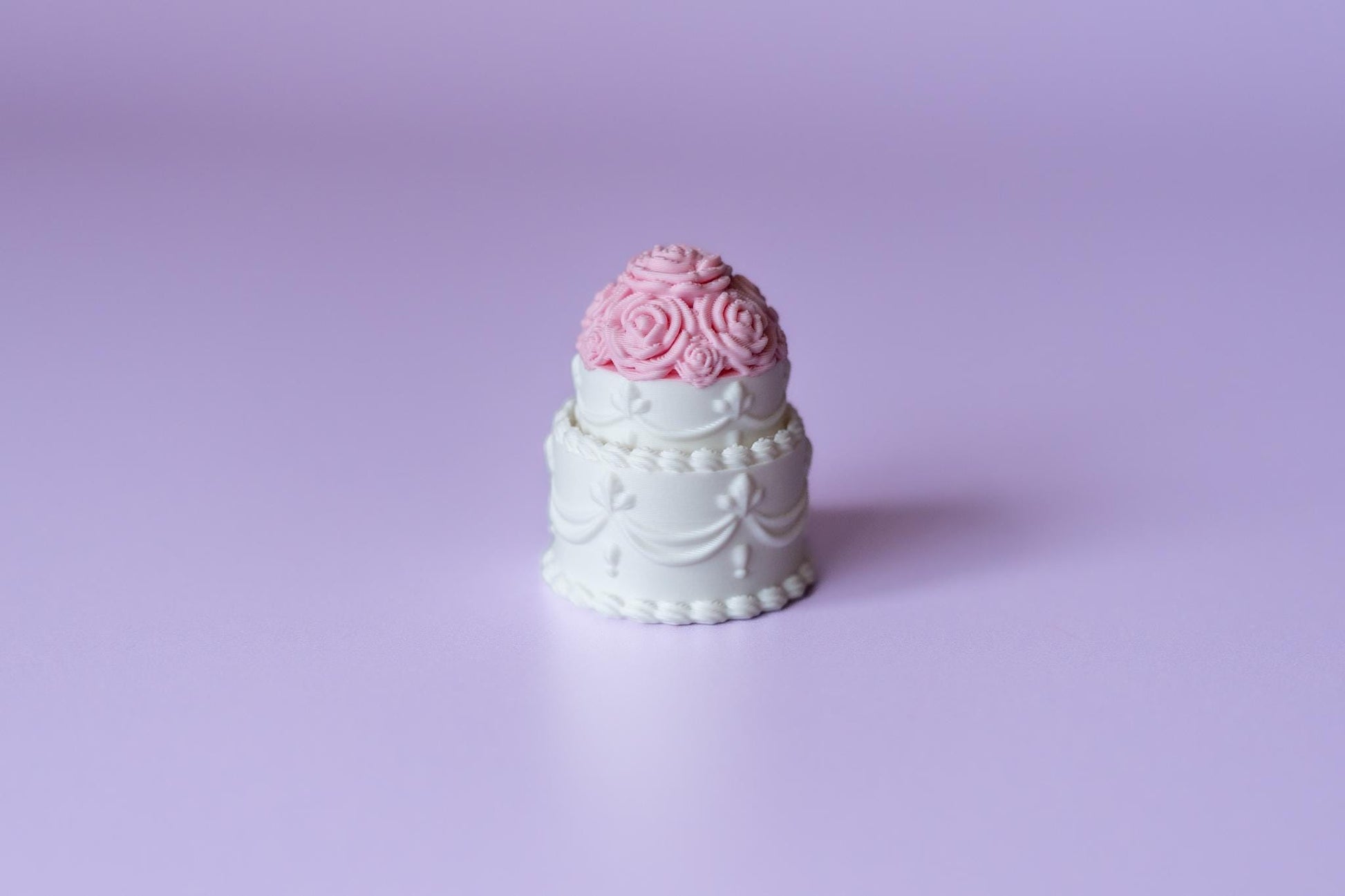 Rose Topped Wedding Cake Fidget Clicker with Wrist Strap or Keychain