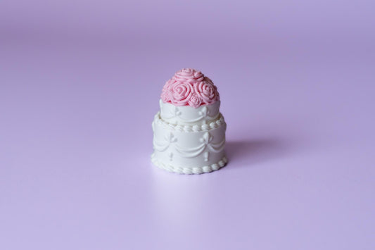 Rose Topped Wedding Cake Fidget Clicker with Wrist Strap or Keychain