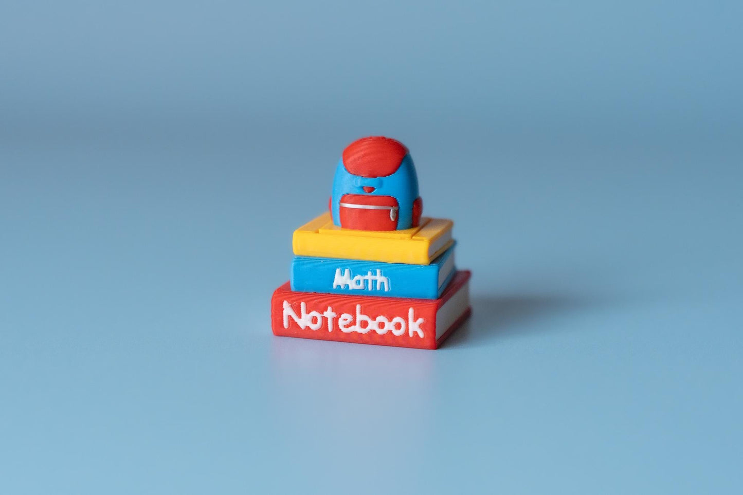 Stack of Books with Backpack Back to School Fidget Clicker with Wrist Strap or Keychain