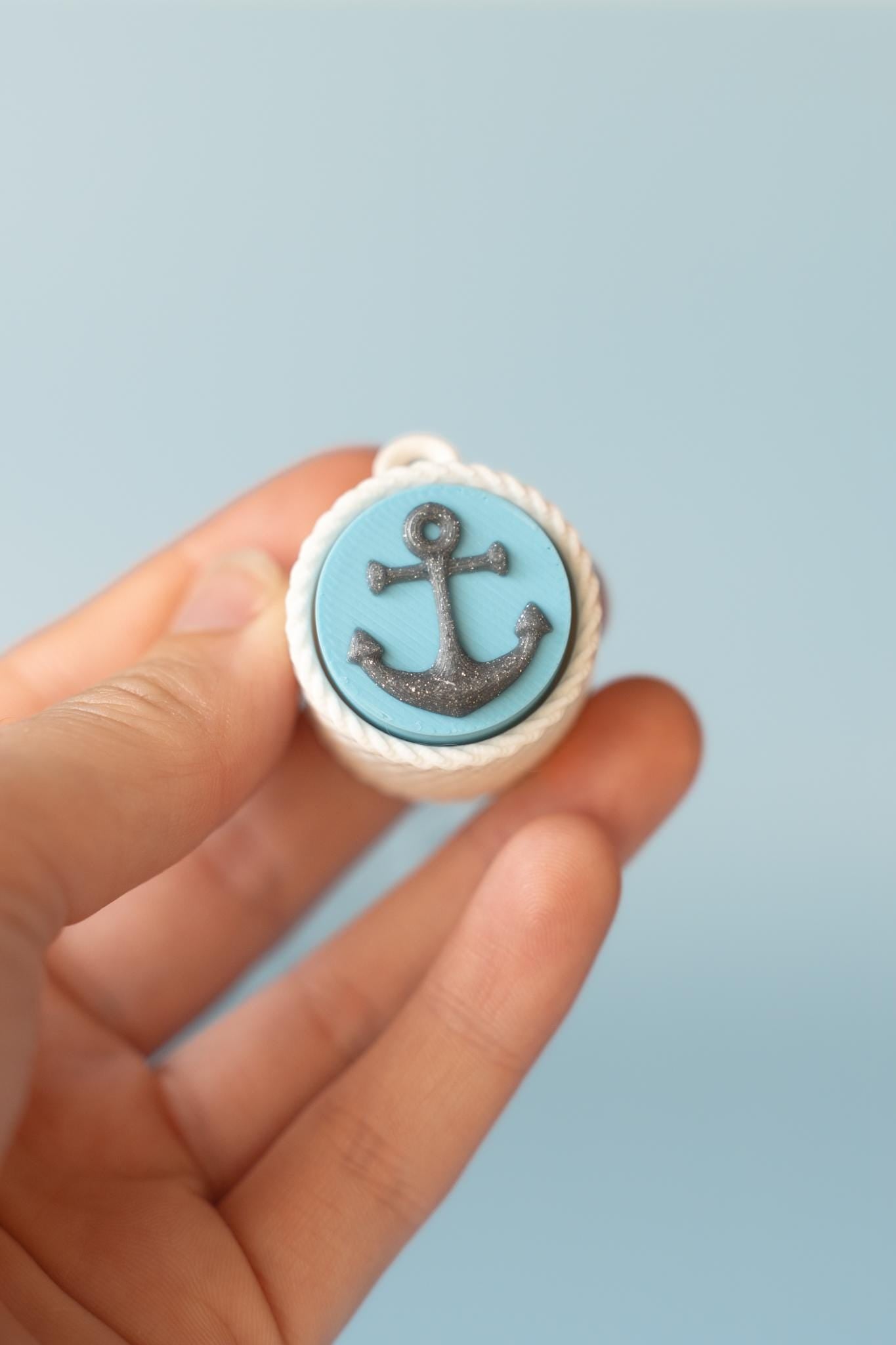 Nautical Themed Fidget Clickers with Wrist Strap or Keychain