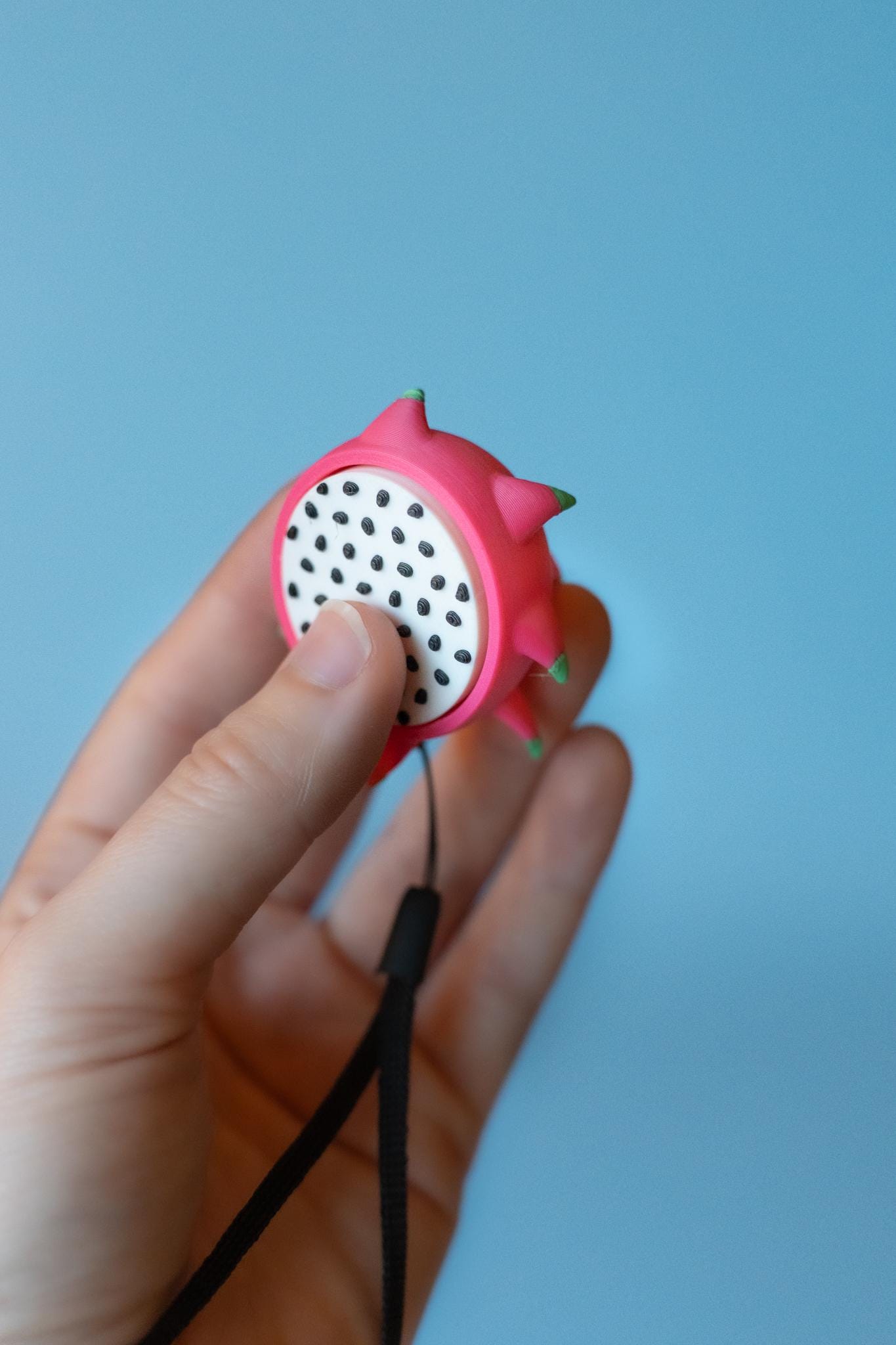 Dragon Fruit Fidget Clicker with Wrist Strap or Keychain
