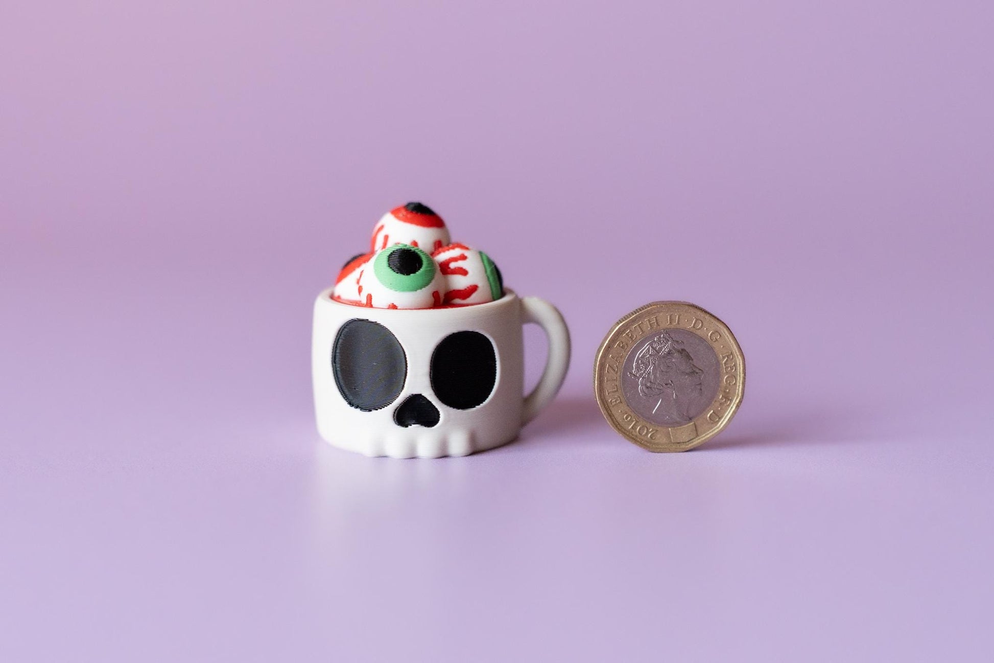 Skull Mug of Eyeballs Halloween Fidget Clicker