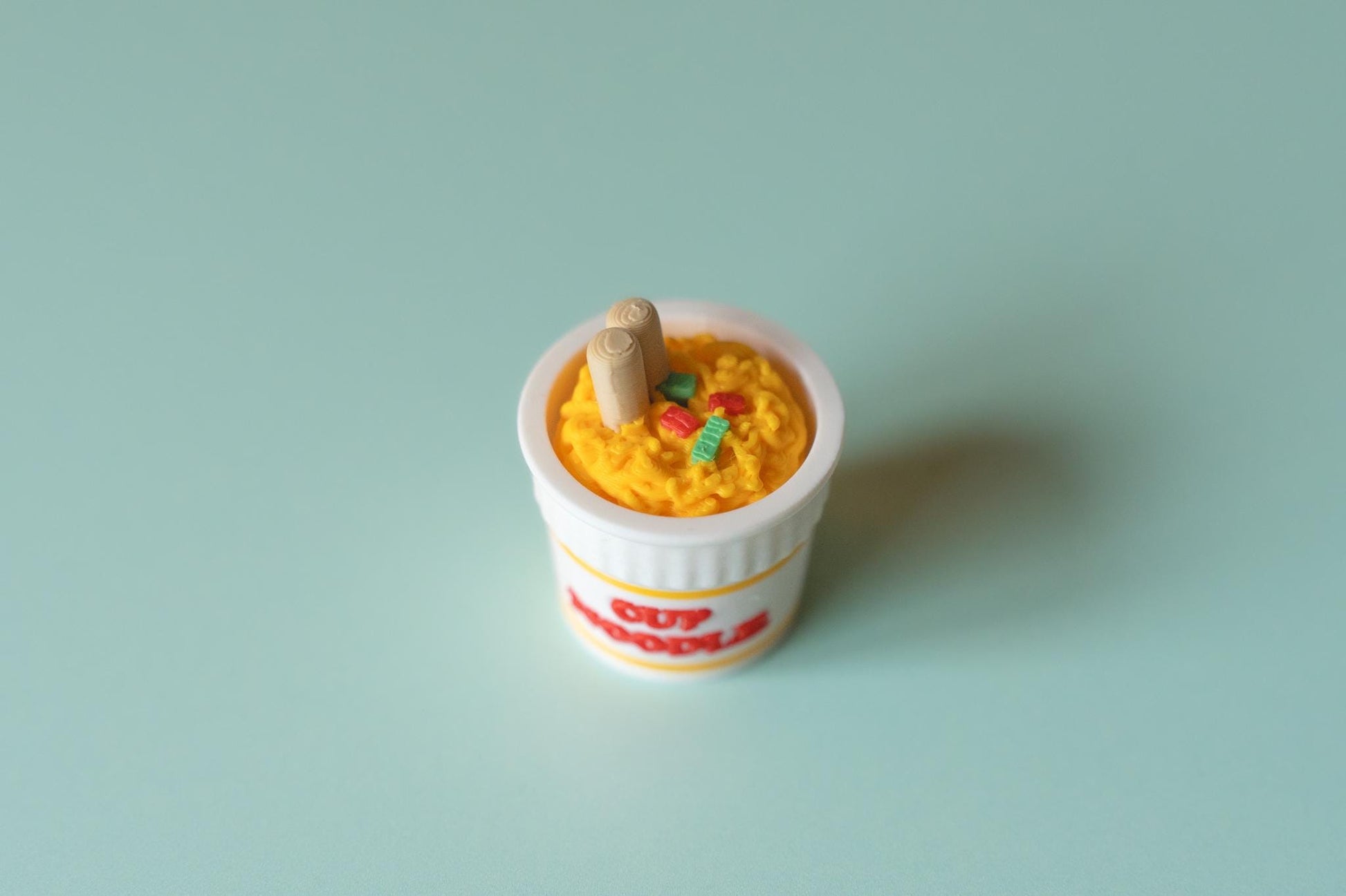 Instant Ramen Noodles Pot Fidget Clicker with Wrist Strap or Keychain