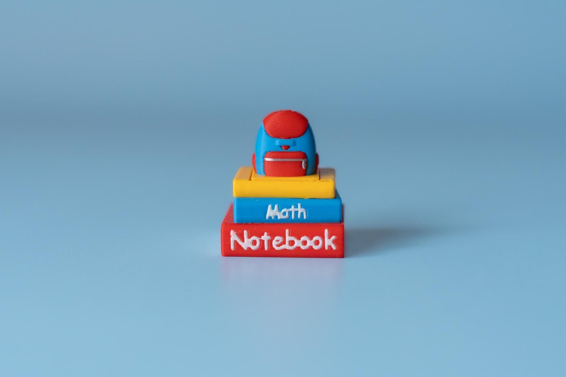 Stack of Books with Backpack Back to School Fidget Clicker with Wrist Strap or Keychain