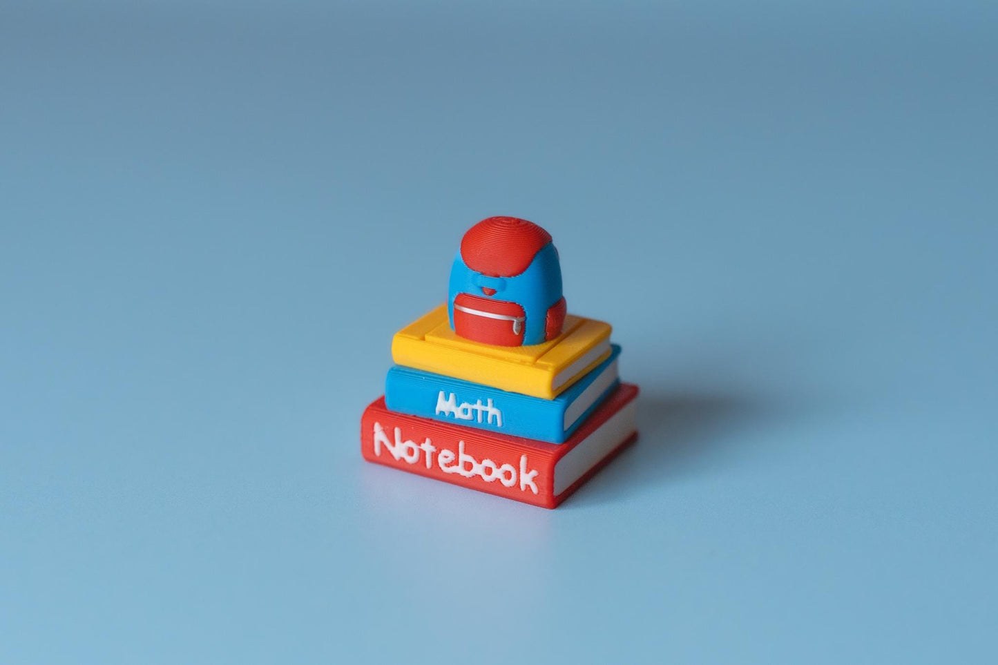 Stack of Books with Backpack Back to School Fidget Clicker with Wrist Strap or Keychain