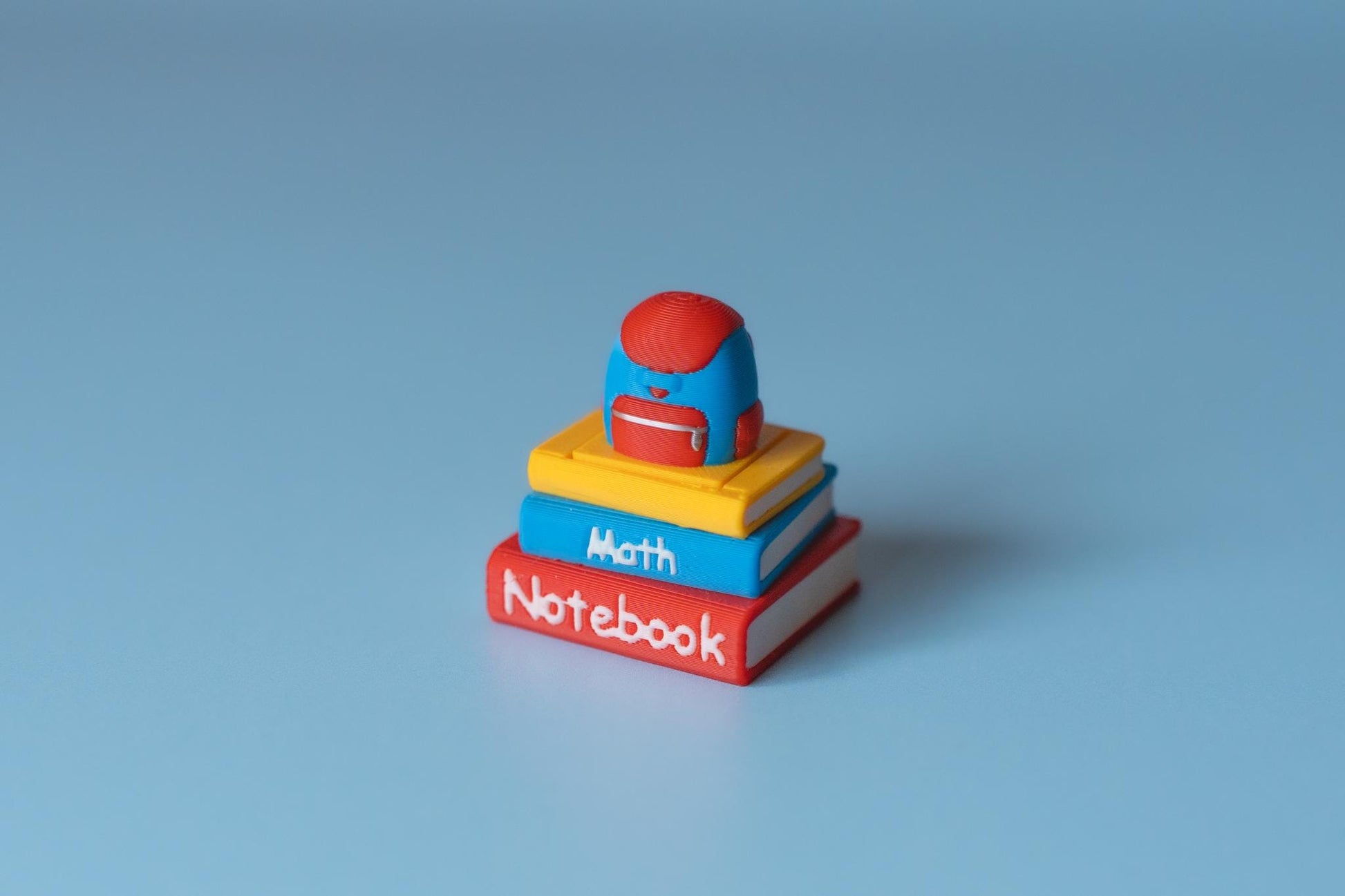 Stack of Books with Backpack Back to School Fidget Clicker with Wrist Strap or Keychain