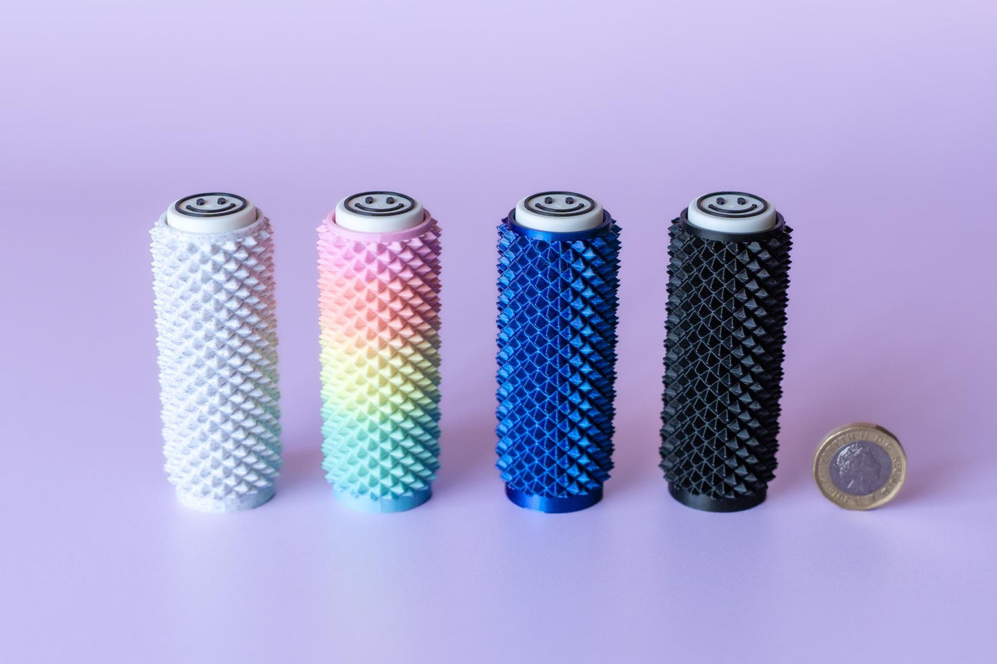 Spiked Sensory Roller with Textured Clicker Top & Wrist Strap - 4 Colours!