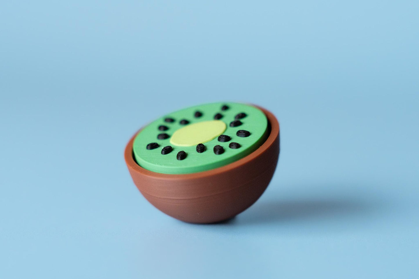 Kiwi Fruit Textured Fidget Clicker with Wrist Strap or Keychain