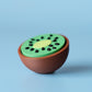 Kiwi Fruit Textured Fidget Clicker with Wrist Strap or Keychain