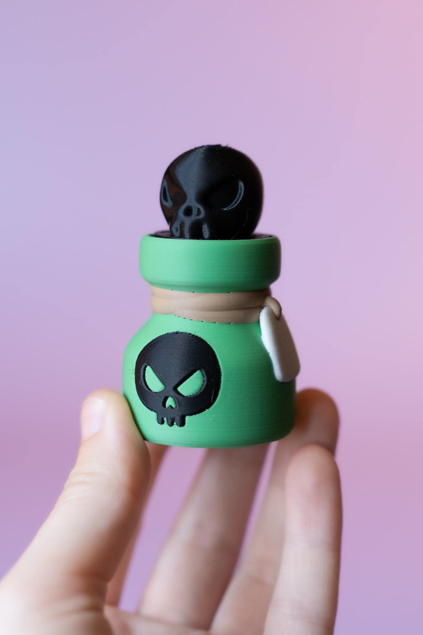 Witch's Skull Potion Spooky Halloween Fidget Clicker with Wrist Strap or Keychain