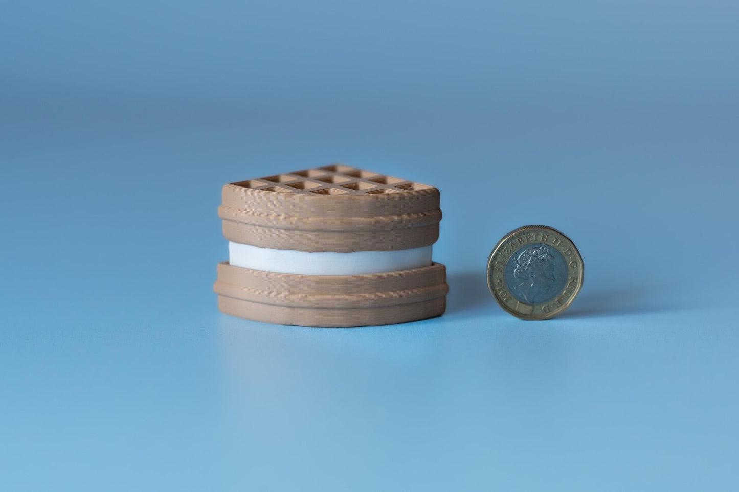 Waffle Ice Cream Sandwich Clicker with Wrist Strap or Keychain