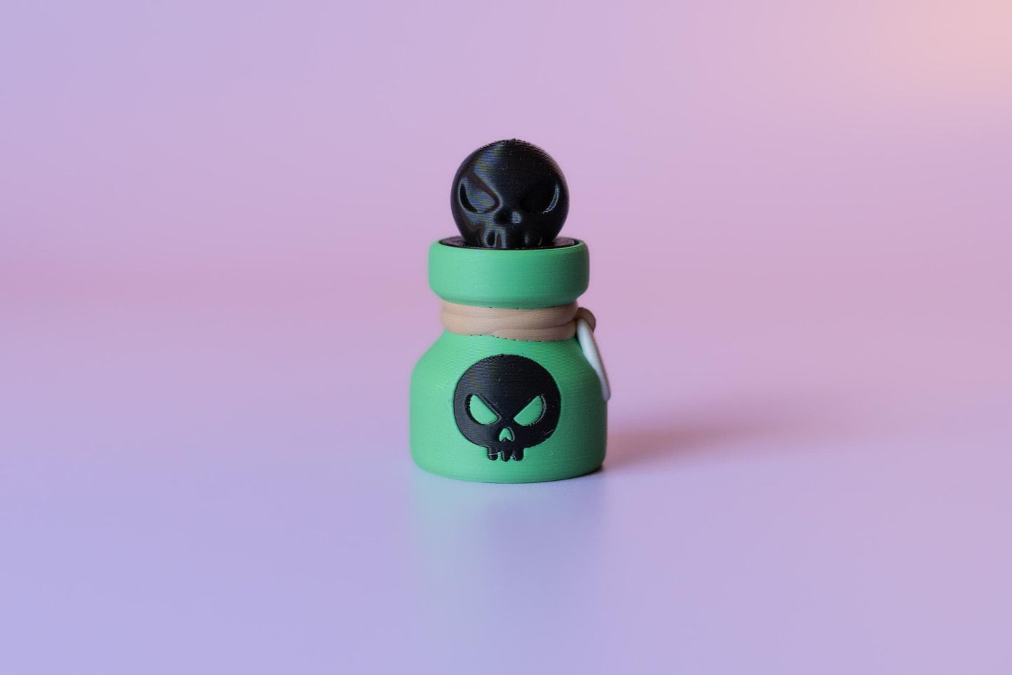 Witch's Skull Potion Spooky Halloween Fidget Clicker with Wrist Strap or Keychain