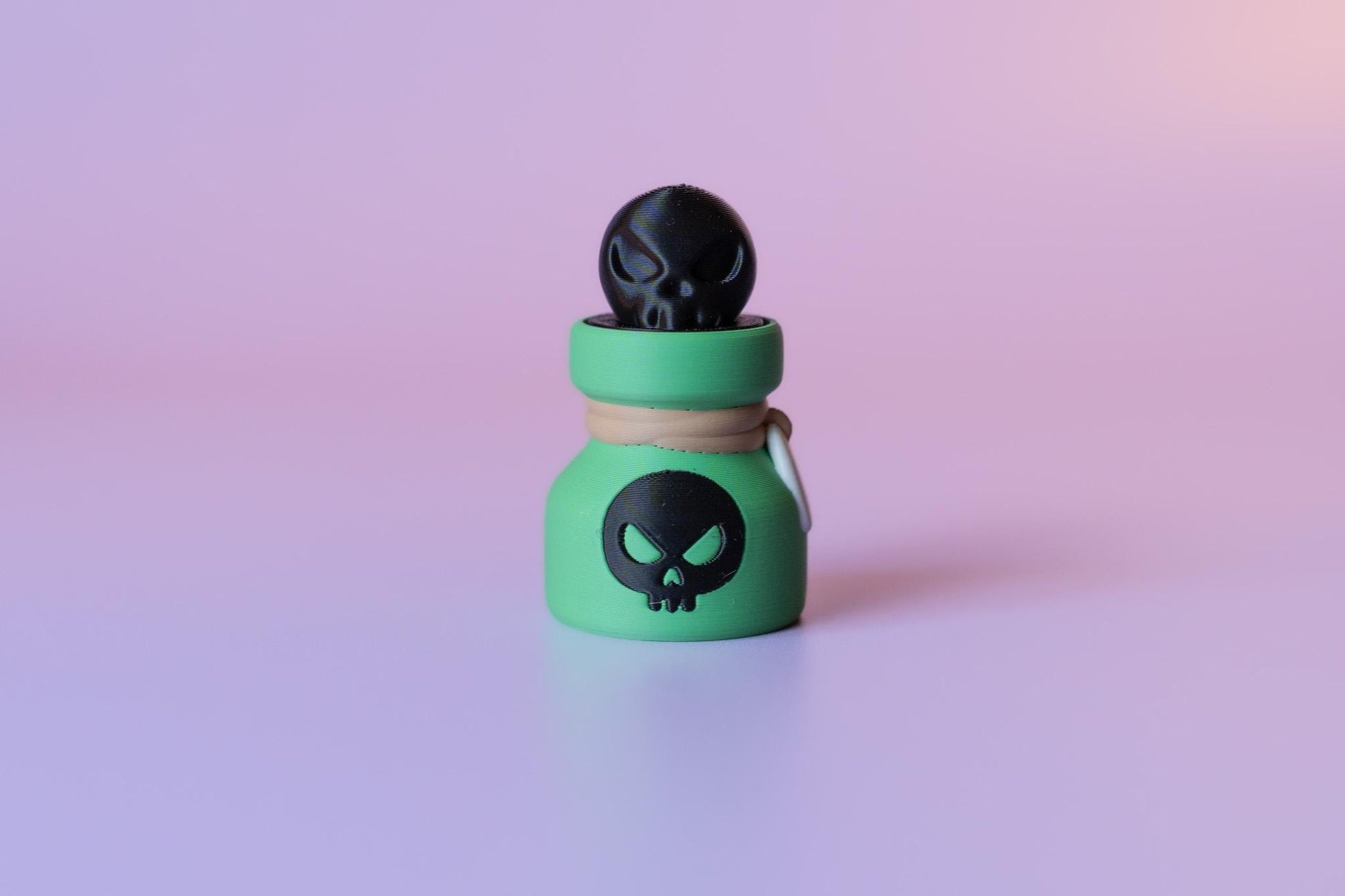 Witch's Skull Potion Spooky Halloween Fidget Clicker with Wrist Strap or Keychain