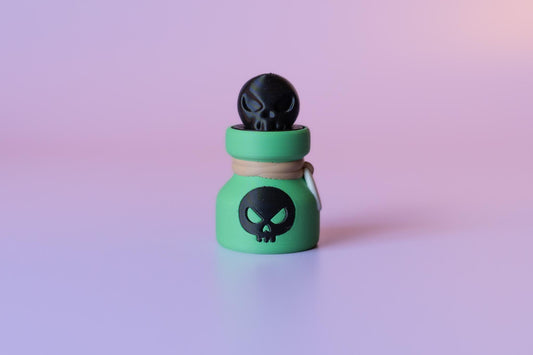 Witch's Skull Potion Spooky Halloween Fidget Clicker with Wrist Strap or Keychain