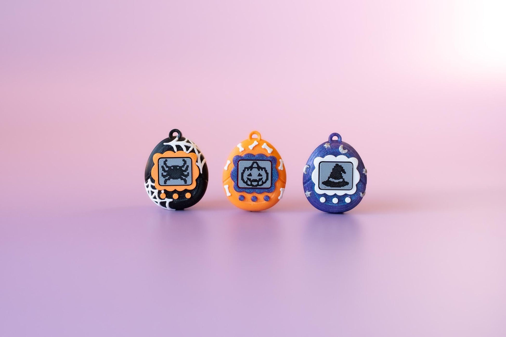 90's Virtual Pet "V-Pet" Fidget Clickers with Wrist Strap or Keychain (Spooky Series)