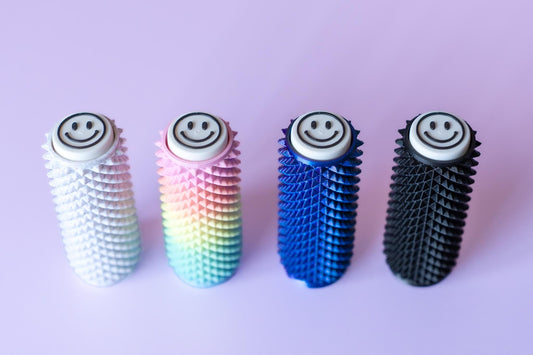 Spiked Sensory Roller with Textured Clicker Top & Wrist Strap - 4 Colours!