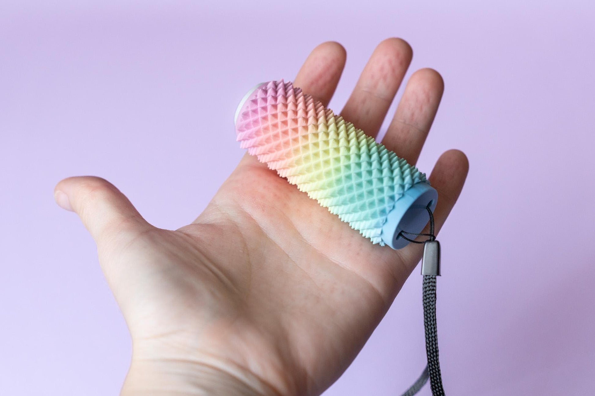 Spiked Sensory Roller with Textured Clicker Top & Wrist Strap