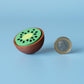 Kiwi Fruit Textured Fidget Clicker with Wrist Strap or Keychain